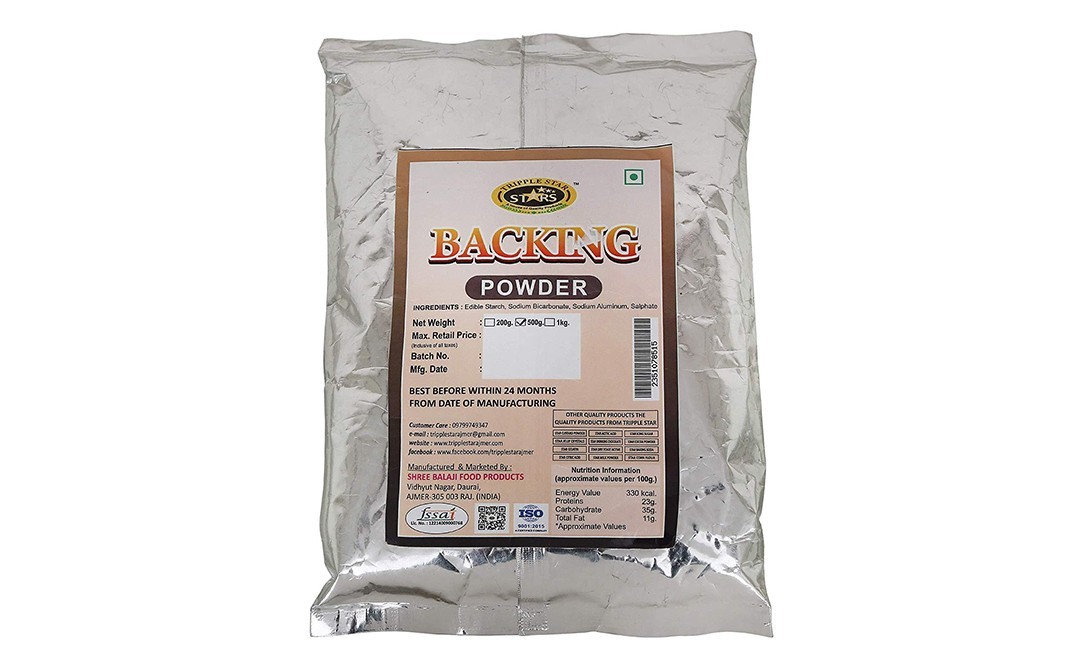 Tripple Star Baking Powder    Pack  500 grams